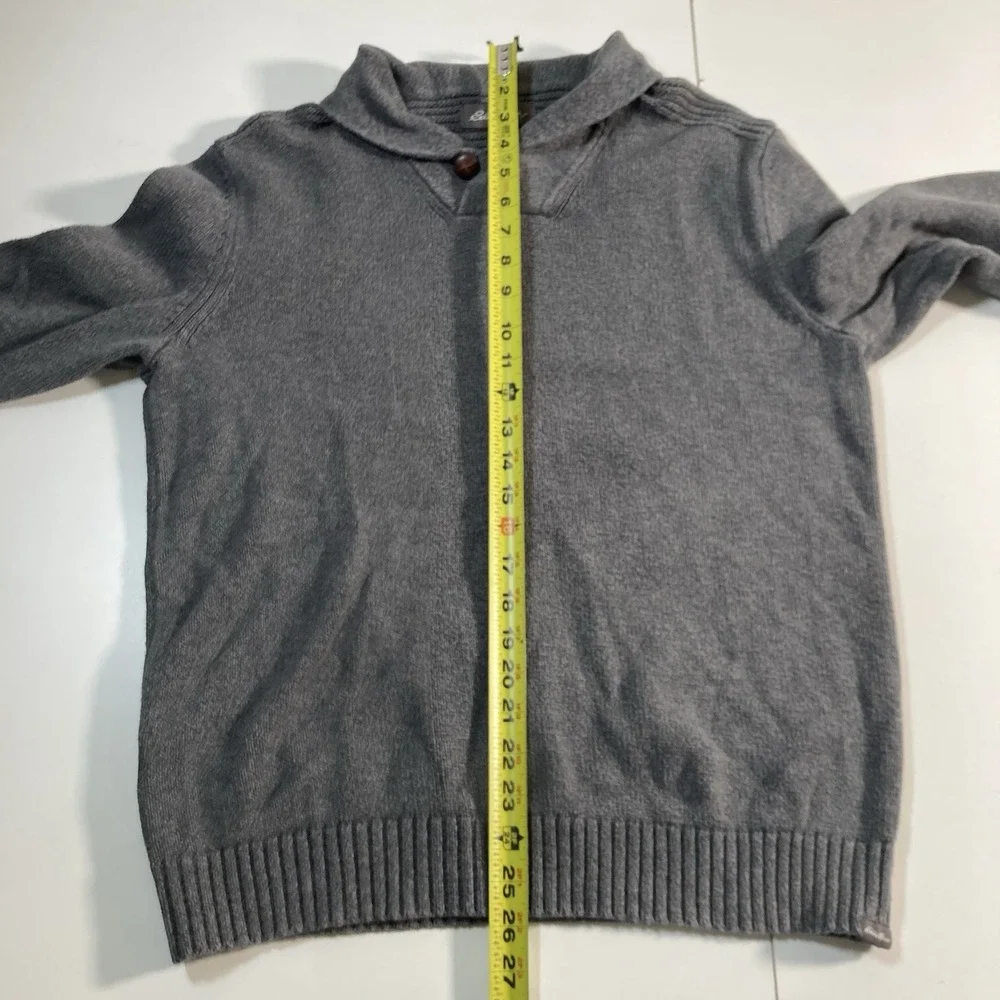 Eddie‎ Bauer Henley Sweater Medium Gray Knit Fisherman Y2K 90s Style